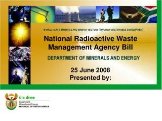 National Radioactive Waste Management Agency Bill