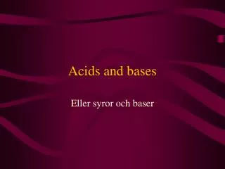 acids and bases
