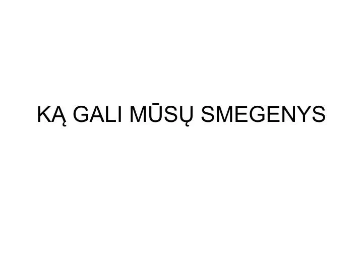 k gali m s smegenys