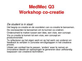 medmec q3 workshop co creatie