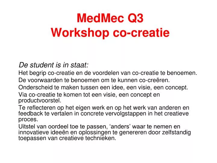 medmec q3 workshop co creatie