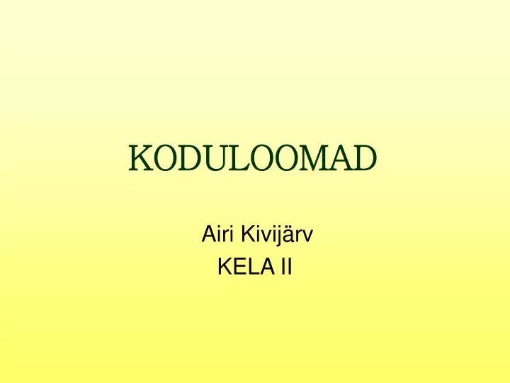 koduloomad