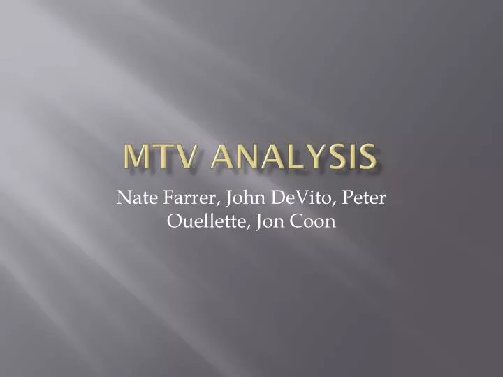 mtv analysis