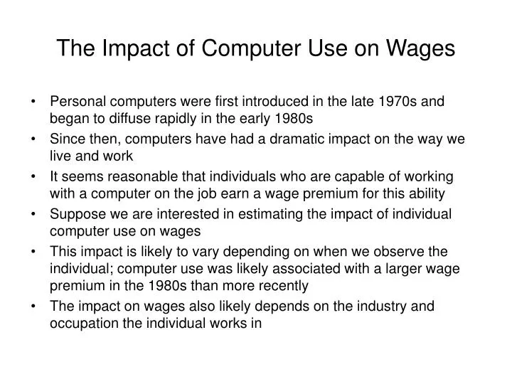 the impact of computer use on wages