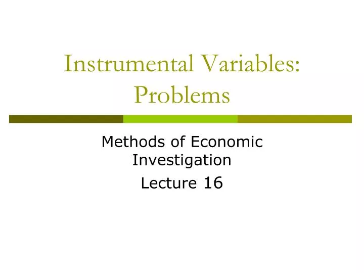 instrumental variables problems