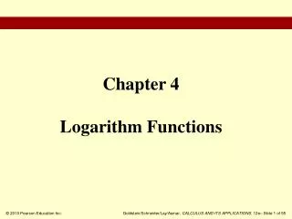Chapter 4 Logarithm Functions