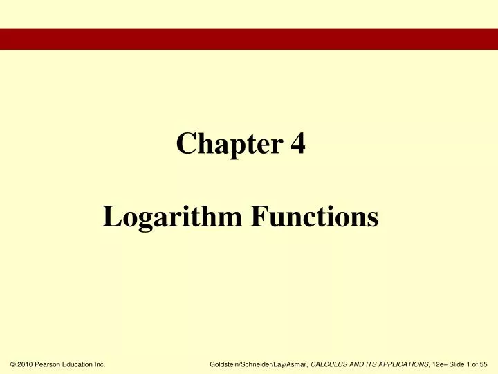 chapter 4 logarithm functions