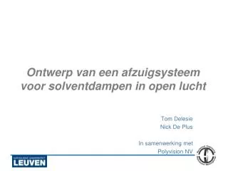 ontwerp van een afzuigsysteem voor solventdampen in open lucht