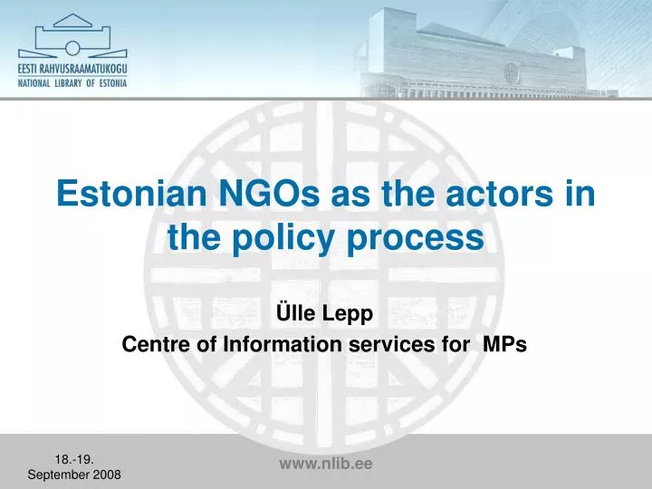 estonian ngos as the actors in the policy process