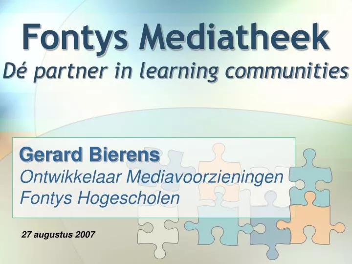 fontys mediatheek d partner in learning communities