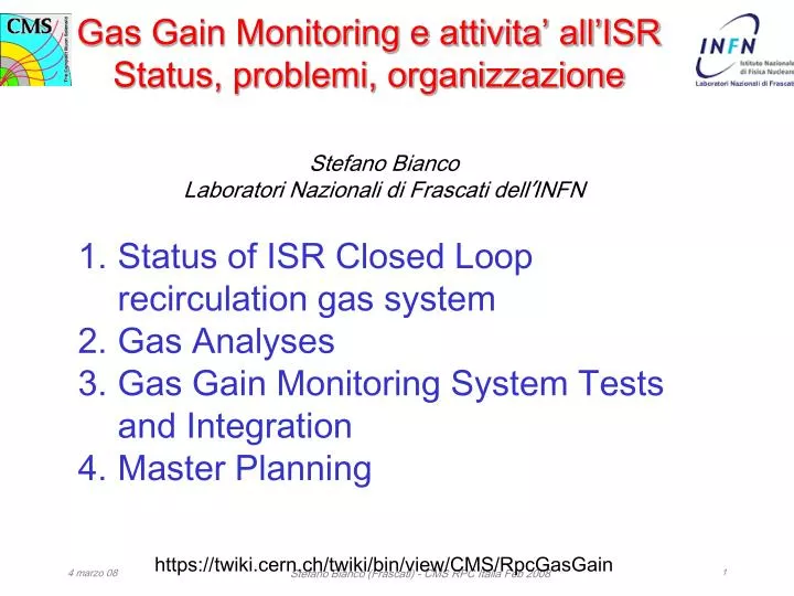 gas gain monitoring e attivita all isr status problemi organizzazione