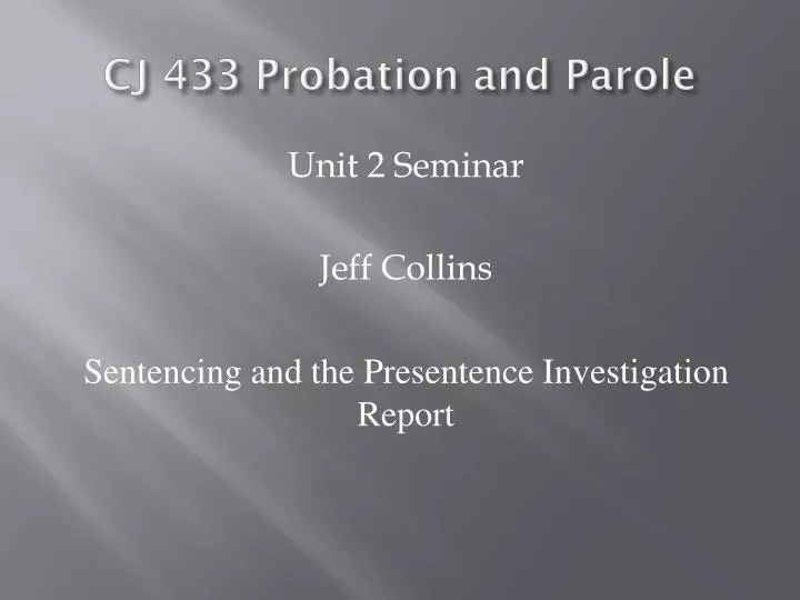 cj 433 probation and parole