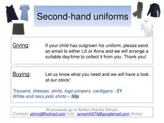 Second-hand uniforms