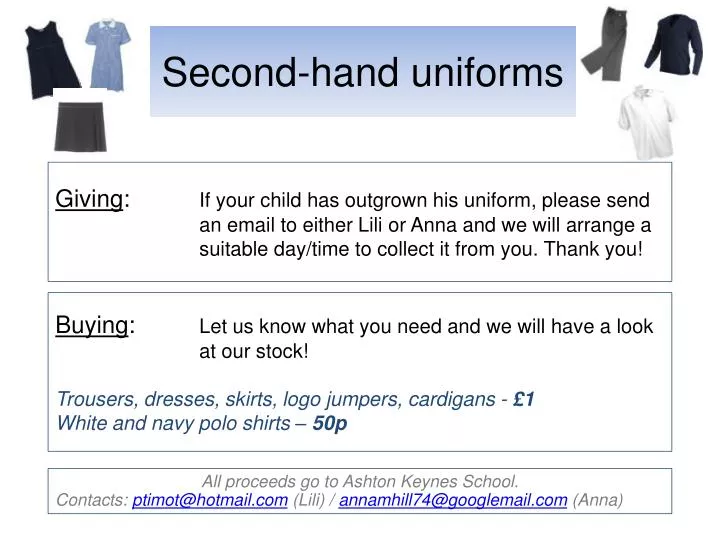 second hand uniforms
