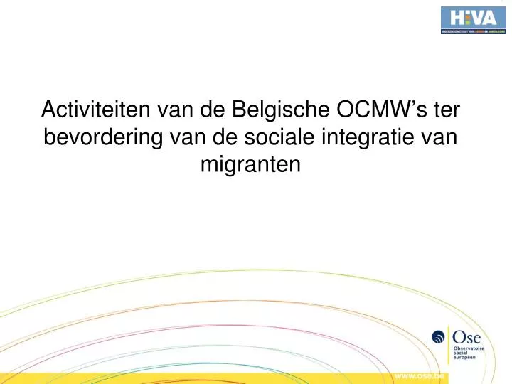 activiteiten van de belgische ocmw s ter bevordering van de sociale integratie van migranten