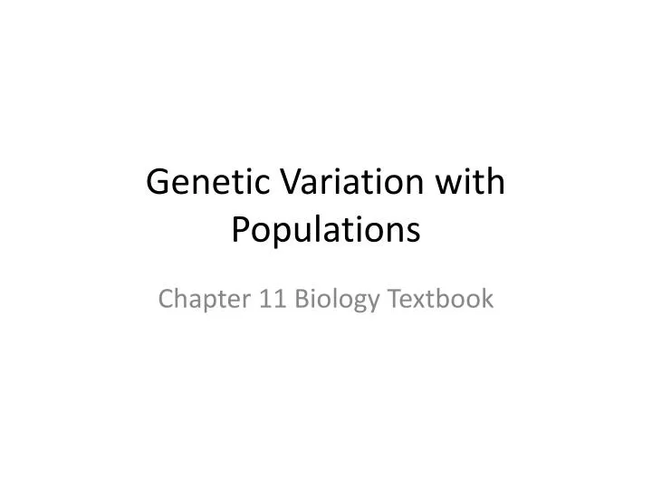 genetic variation with populations