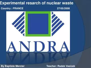 Experimental resarch of nuclear waste