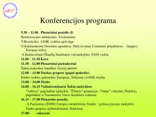 konferencijos programa