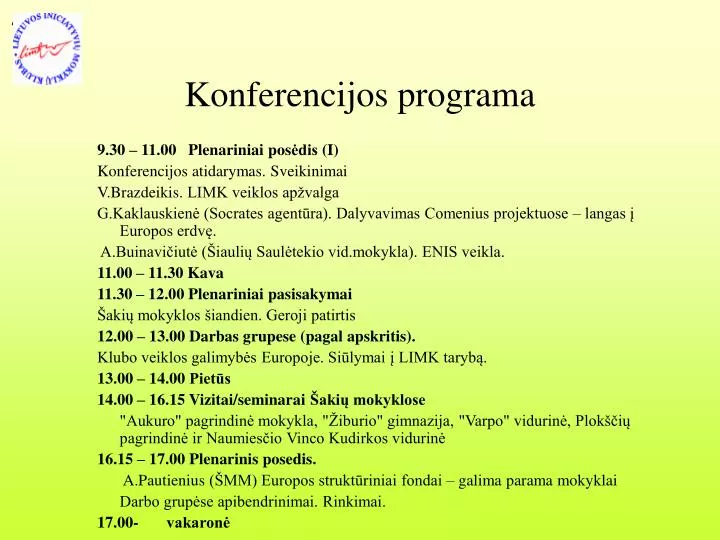 konferencijos programa