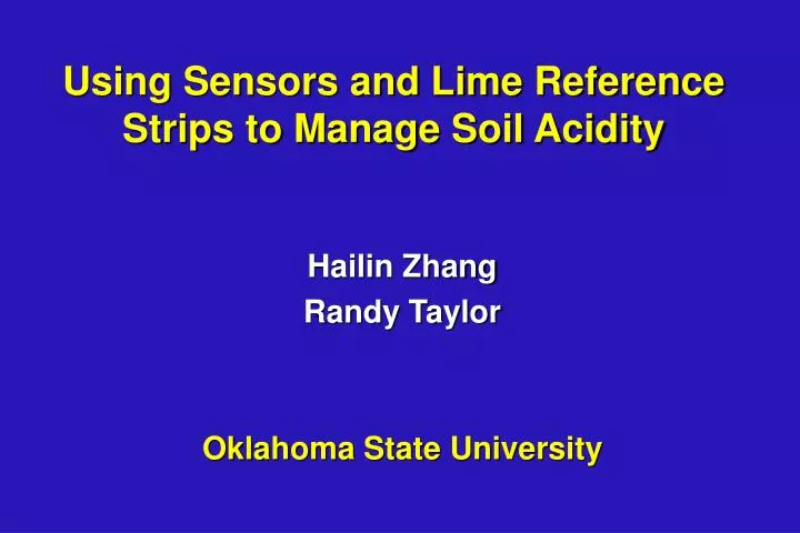 using sensors and lime reference strips to manage soil acidity