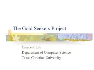 The Gold Seekers Project