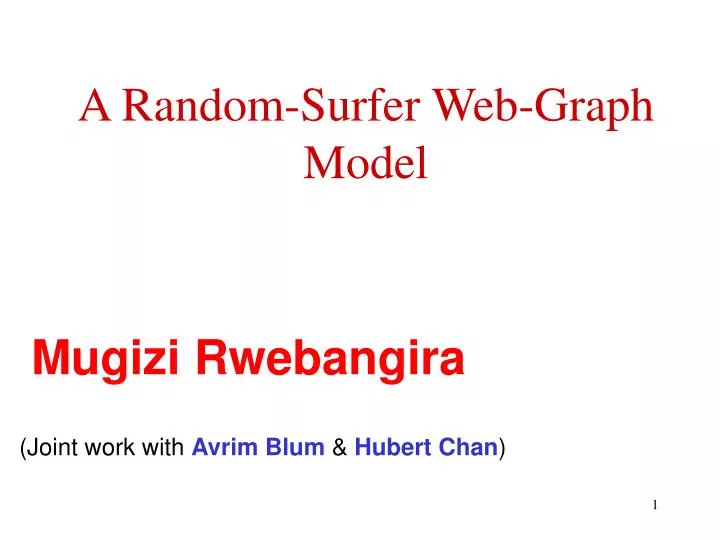 a random surfer web graph model