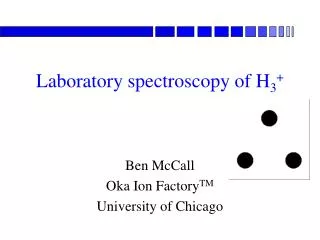 Laboratory spectroscopy of H 3 +