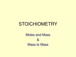 STOICHIOMETRY