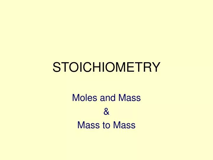 stoichiometry