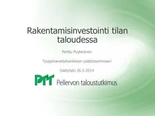 rakentamisinvestointi tilan taloudessa