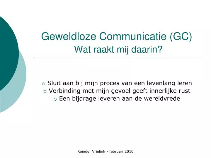 geweldloze communicatie gc wat raakt mij daarin