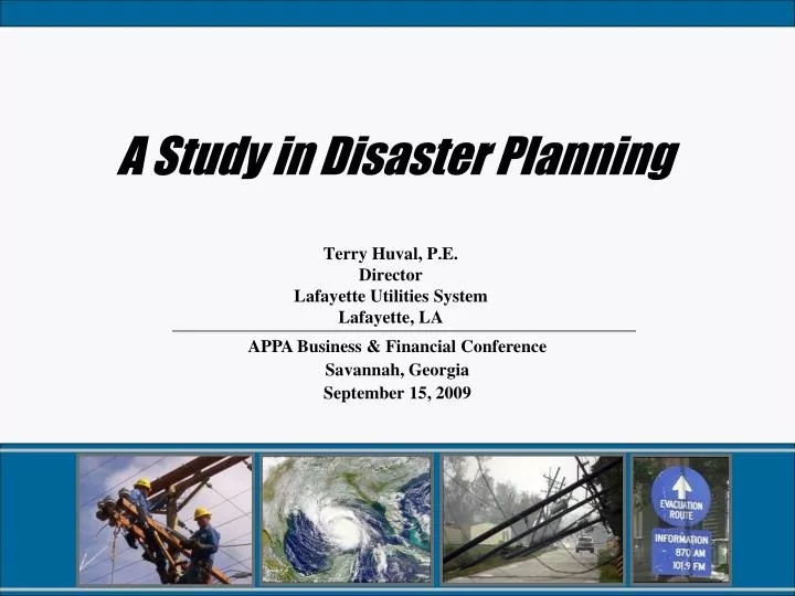 a study in disaster planning
