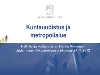 kuntauudistus ja metropolialue