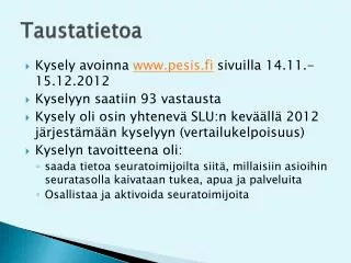 taustatietoa