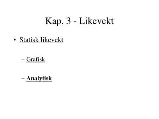 kap 3 likevekt