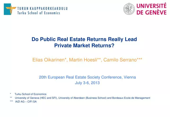 do public real estate returns really lead private market returns