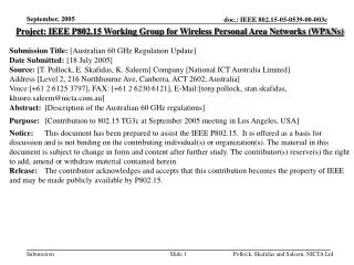 Project: IEEE P802.15 Working Group for Wireless Personal Area Networks (WPANs)