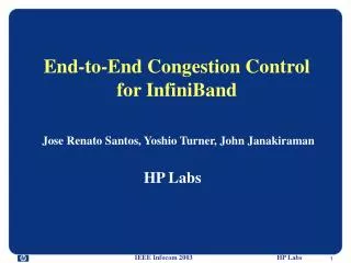 End-to-End Congestion Control for InfiniBand