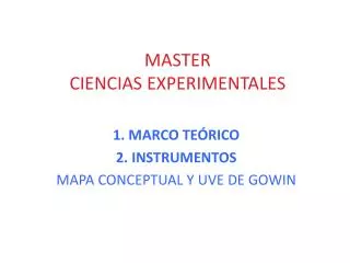 master ciencias experimentales