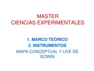 master ciencias experimentales