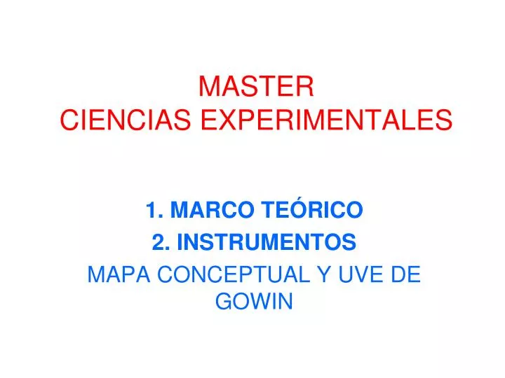 master ciencias experimentales