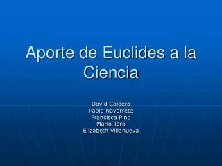 aporte de euclides a la ciencia