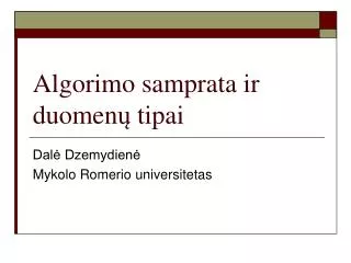 algorimo samprata ir duomen tipa i