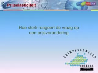 prijselasticiteit