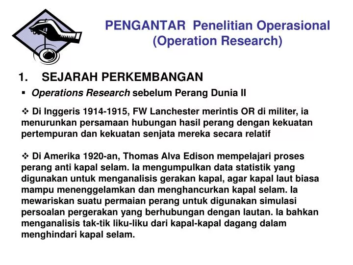 pengantar penelitian operasional operation research
