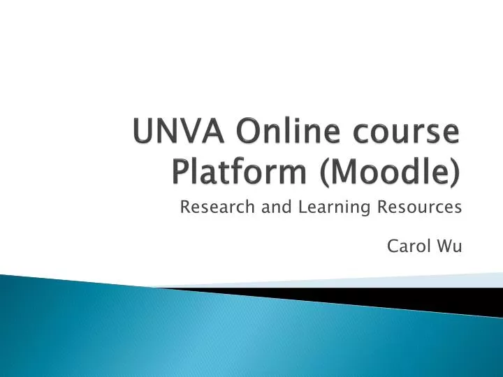 unva online course platform moodle