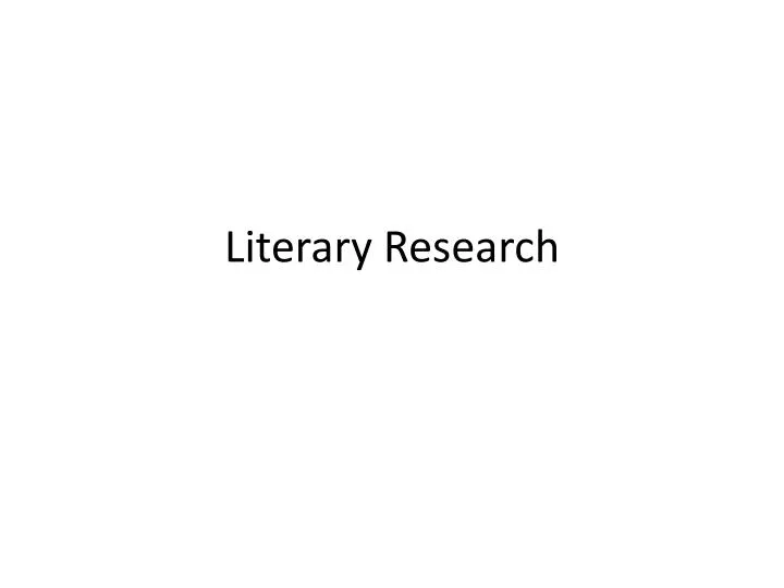 literary research