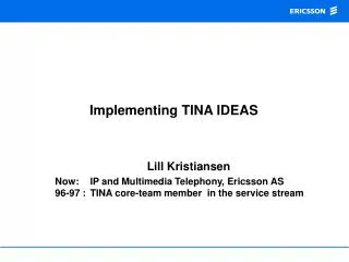 Implementing TINA IDEAS