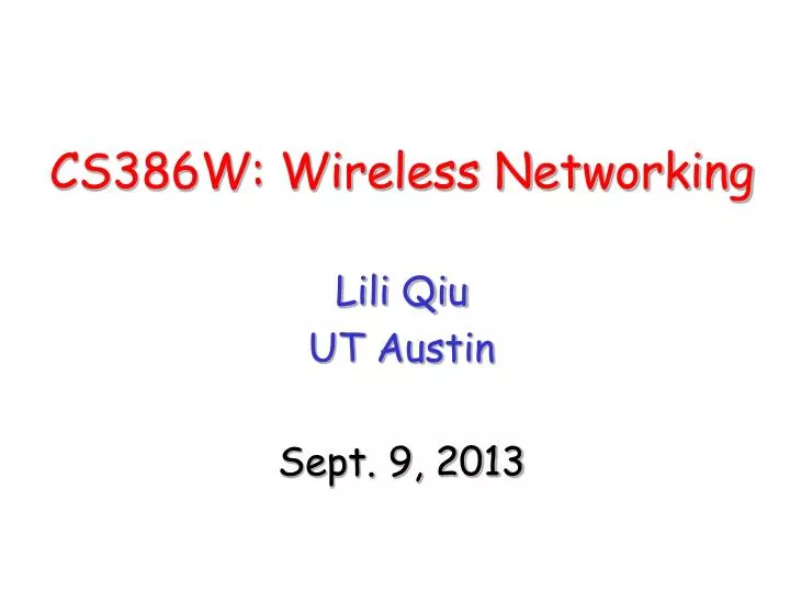 cs386w wireless networking
