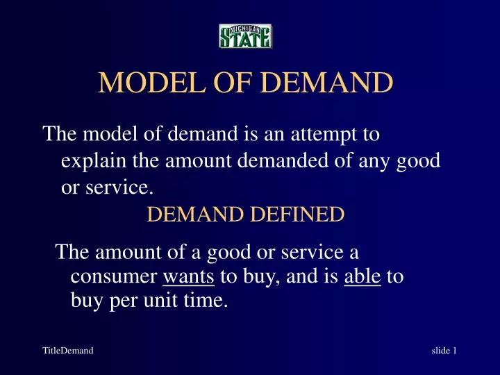 model of demand